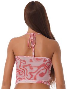 Pink Tie Dye Mesh Tank Top