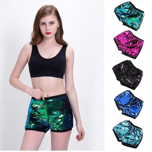 Hot Pink to Black Flip Sequin High Waisted Shorts