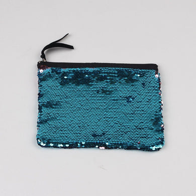 ea Blue to Pink Flip Sequin Stunning Small Clutch