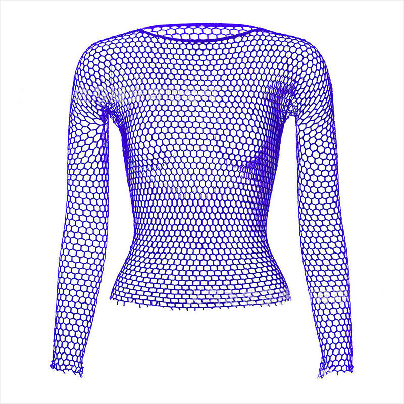 Purple Long Sleeve Fishnet Shirt