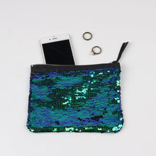 Load image into Gallery viewer, Mermaid Green to Black Flip Sequin Stunning Small Clutch