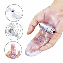 Load image into Gallery viewer, Clear Finger Sleeve G-Spot Vibrator