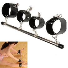 Load image into Gallery viewer, Black Fantasy Slave Spreader Bar with Lockable Hands and Legs Bondage Restraint Set