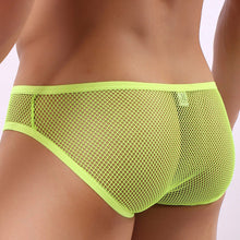 Load image into Gallery viewer, Neon Green and Yellow Sexy Mesh Briefs