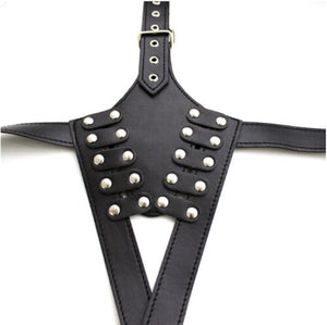 Black Sexy Halter Cupless Bondage Dominating Set