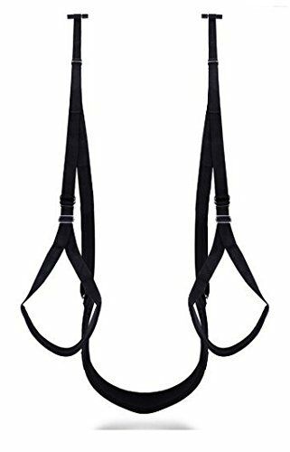 Black Adjustable Door Hanging Sex Swing with Seat