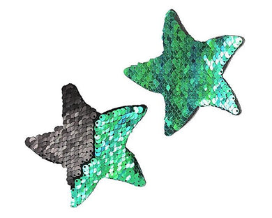 Mermaid Green to Black Flip Sequin Star Pasties